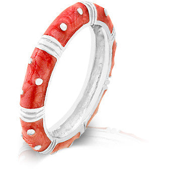 Marble Pink Enamel Stacker Ring