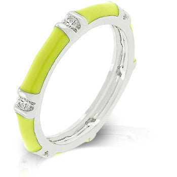 Yellow Enamel Stacker Ring