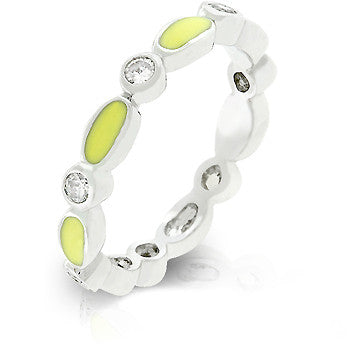 Yellow Link Enamel Stacker Ring