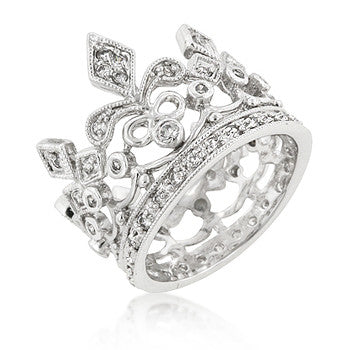 Cubic Zirconia Crown Eternity Ring