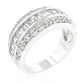 3-Row Cubic Zirconia Band